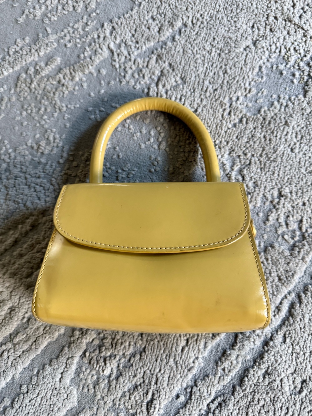 By Far mustard yellow Top Handle mini Bag small classy leather